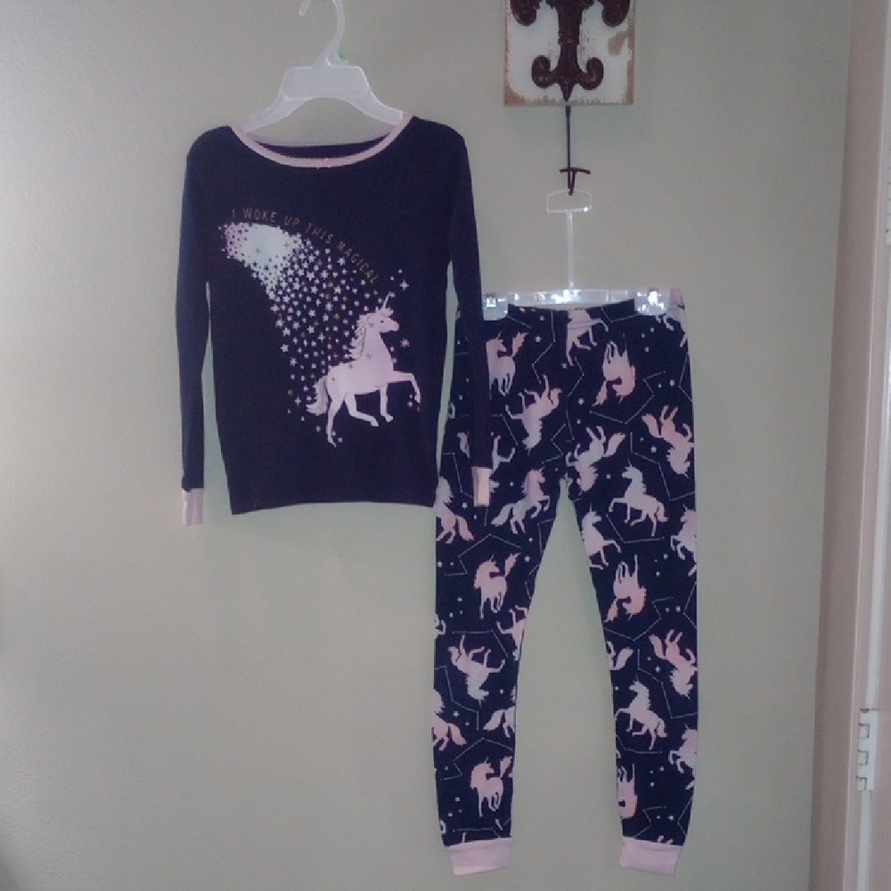 Carter's Unicorn Pajama Set Navy Blue and Pink